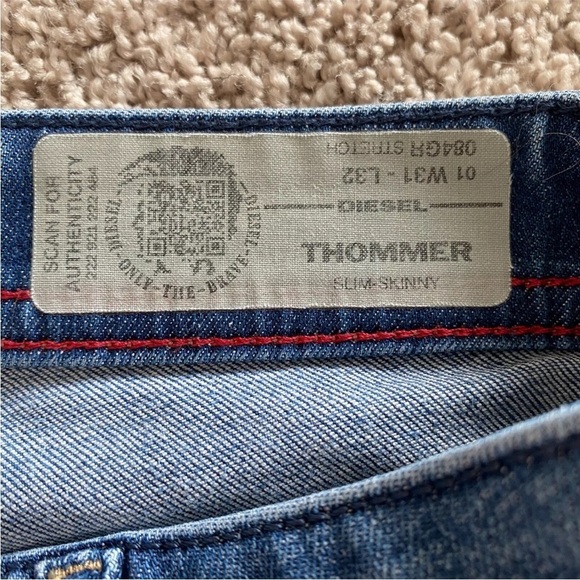 Diesel Thommer Slim Skinny Jeans Mens 31x32 - Picture 11 of 16